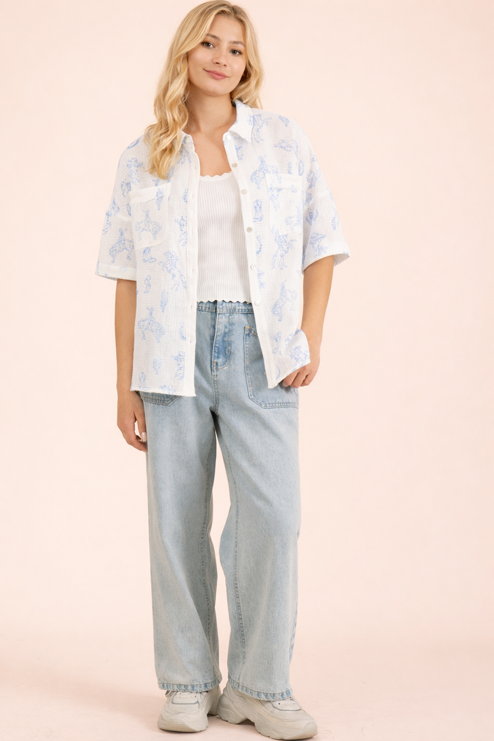 Western Graphic Button Down Shirt