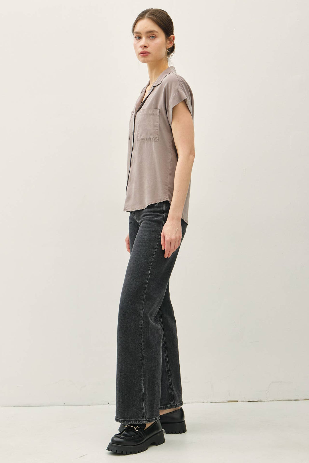 Greige Dolman Sleeve Shirt