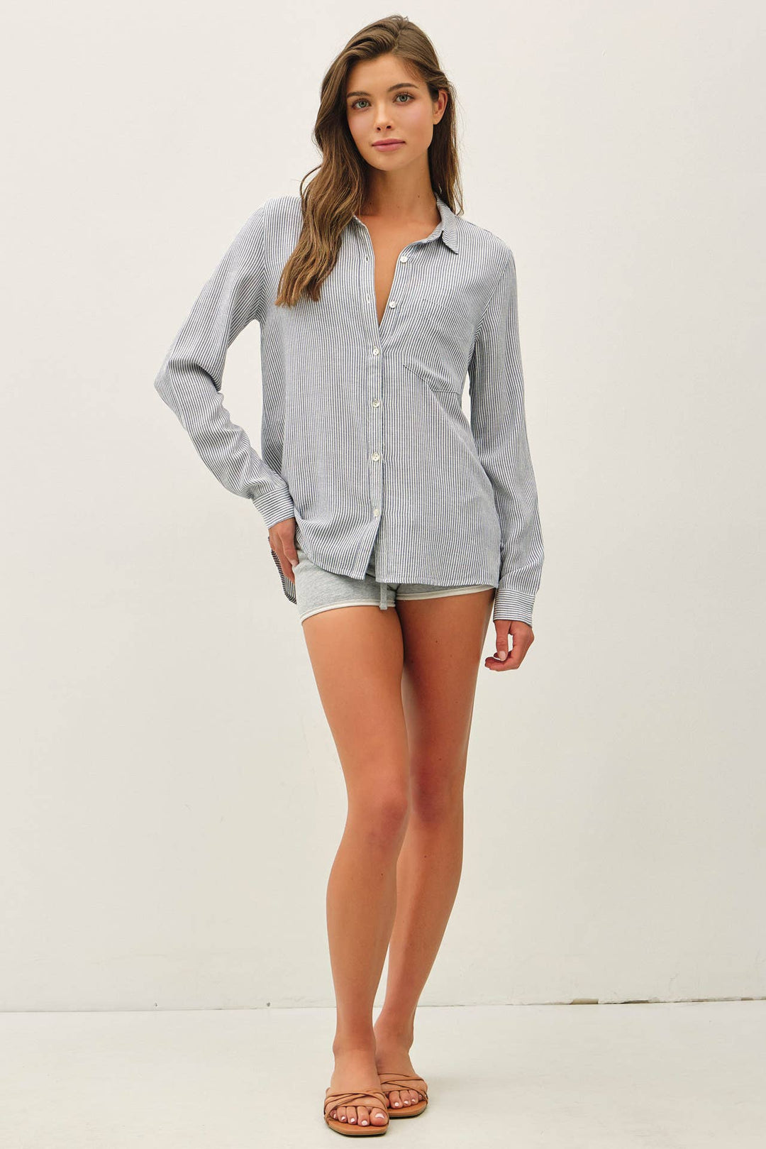 Denim Striped Linen Shirt