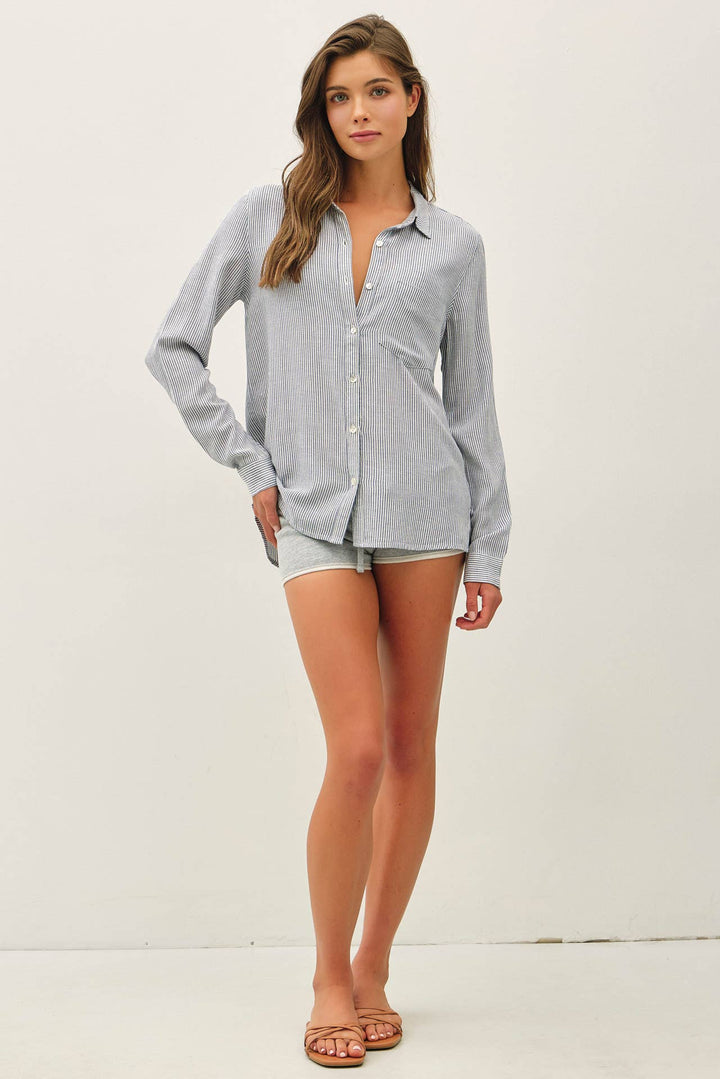 Denim Striped Linen Shirt