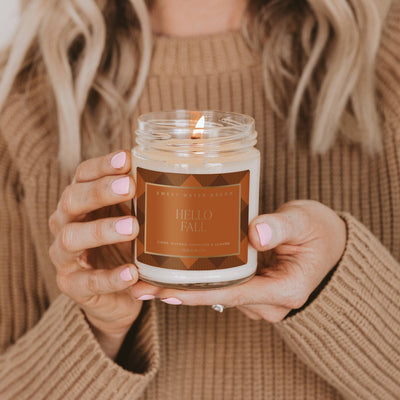 Hello Fall Gold Foil Soy Candle 9oz