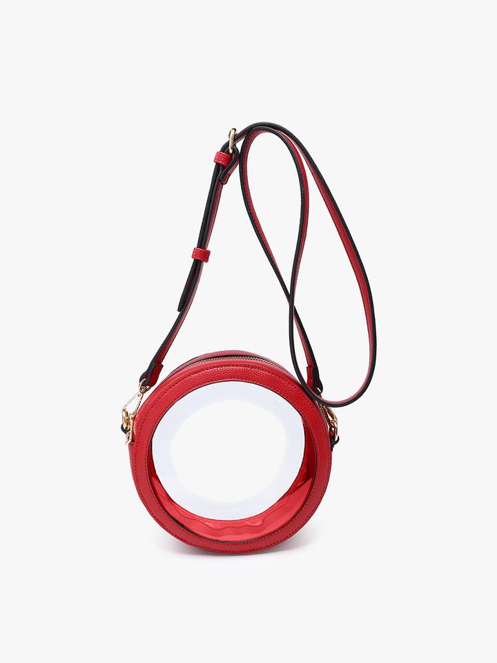 Lilibet Red Clear Circular Crossbody Bag