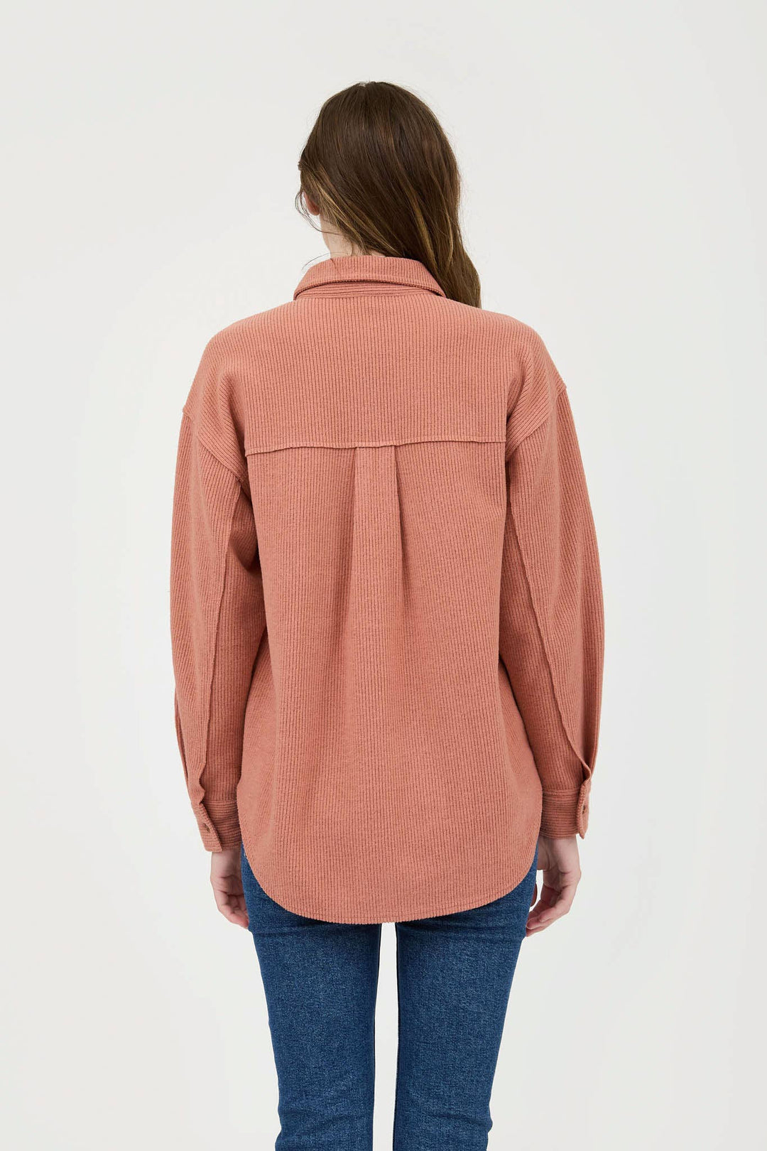 Terracotta Collared Button Up Top