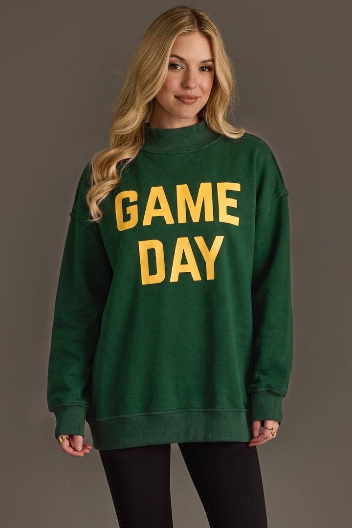 Green Game Day & Sunday Funday Reversible Sweatshirt