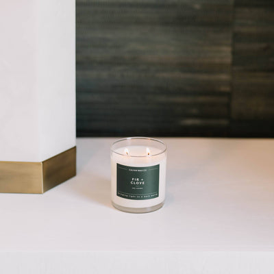 Fir + Clove Clear Glass Soy Candle 12.5oz