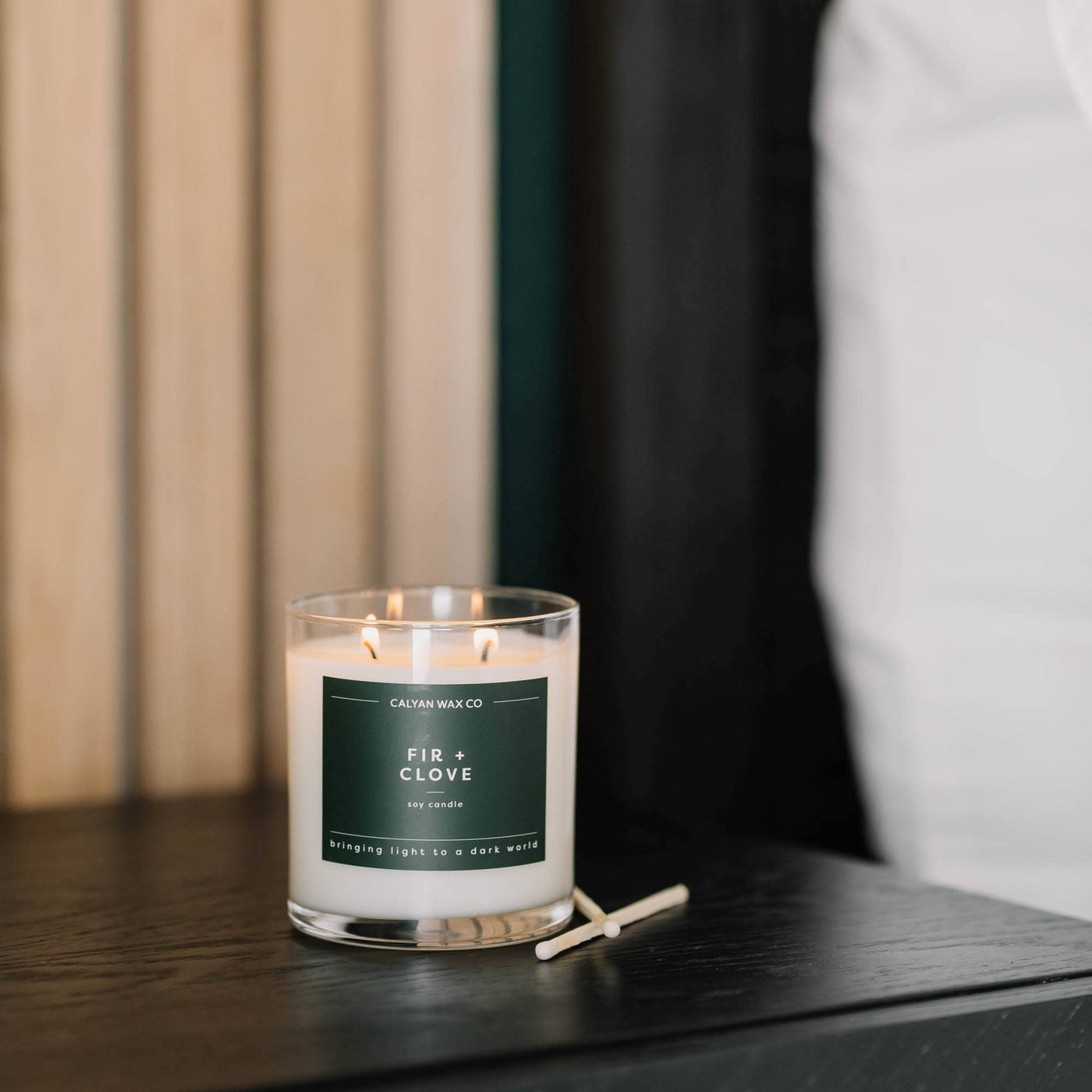 Fir + Clove Clear Glass Soy Candle 12.5oz