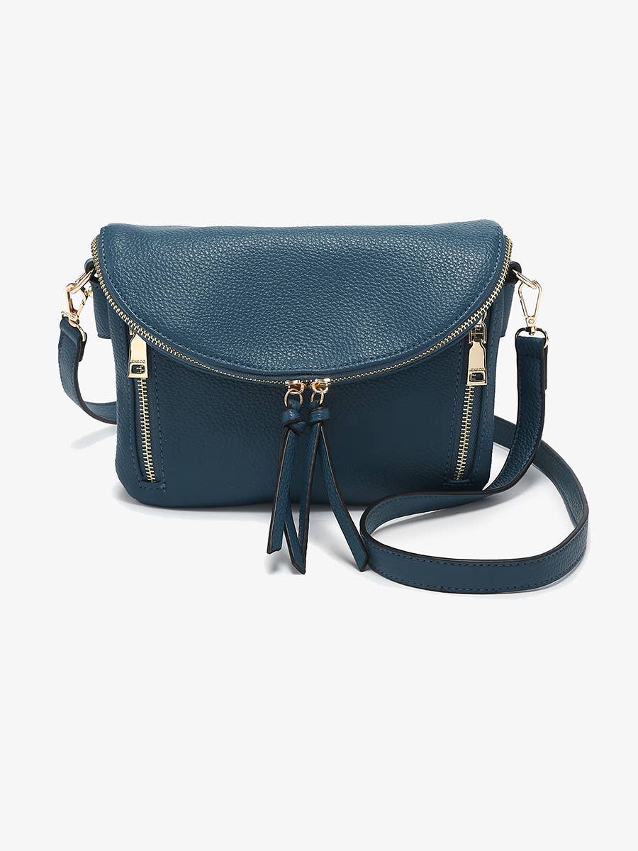 Aubree Prussian Blue Flapover Crossbody