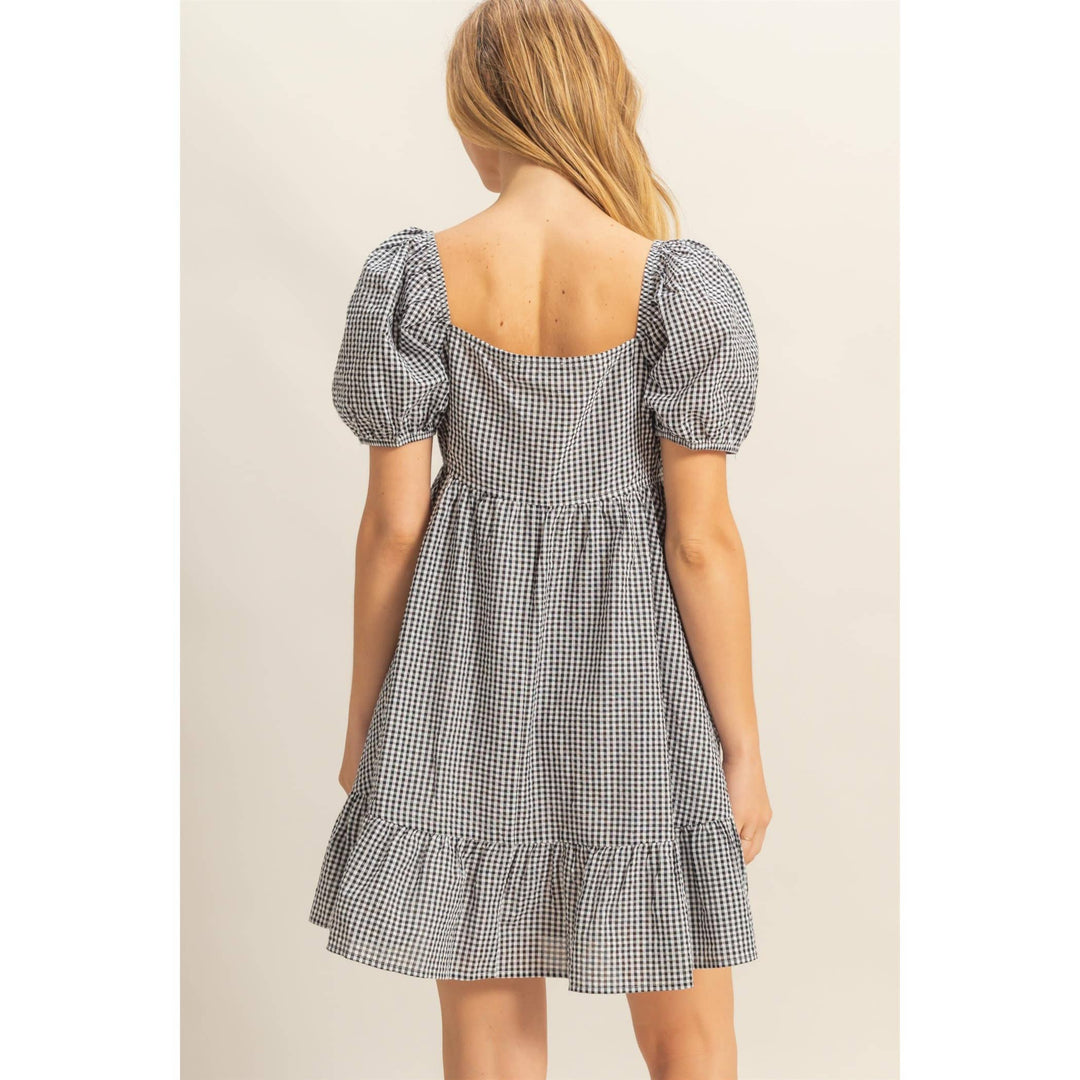 Black Gingham Seersucker Dress