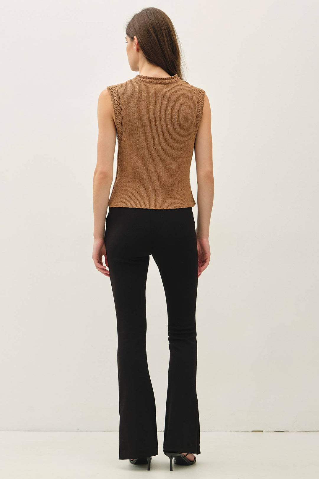 Mocha Button Up Sweater Vest