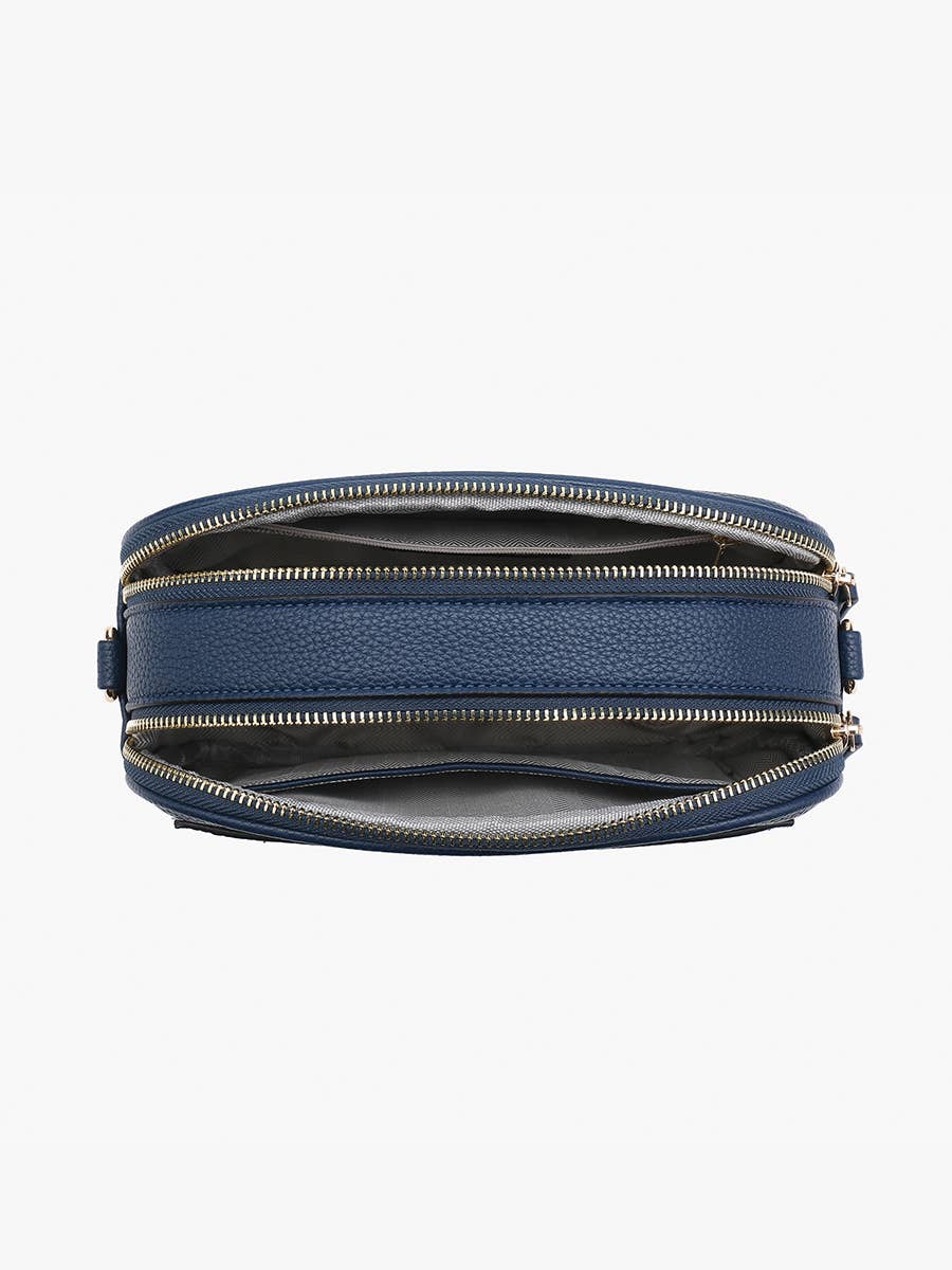 Sky Black Dual Zip Crossbody