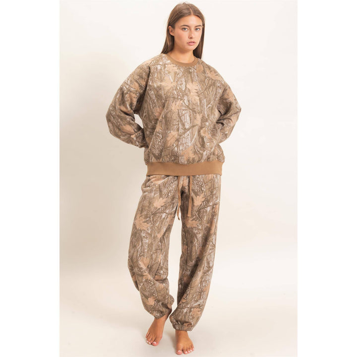 Brown Tree Camo Crew Neck Sweatshirt