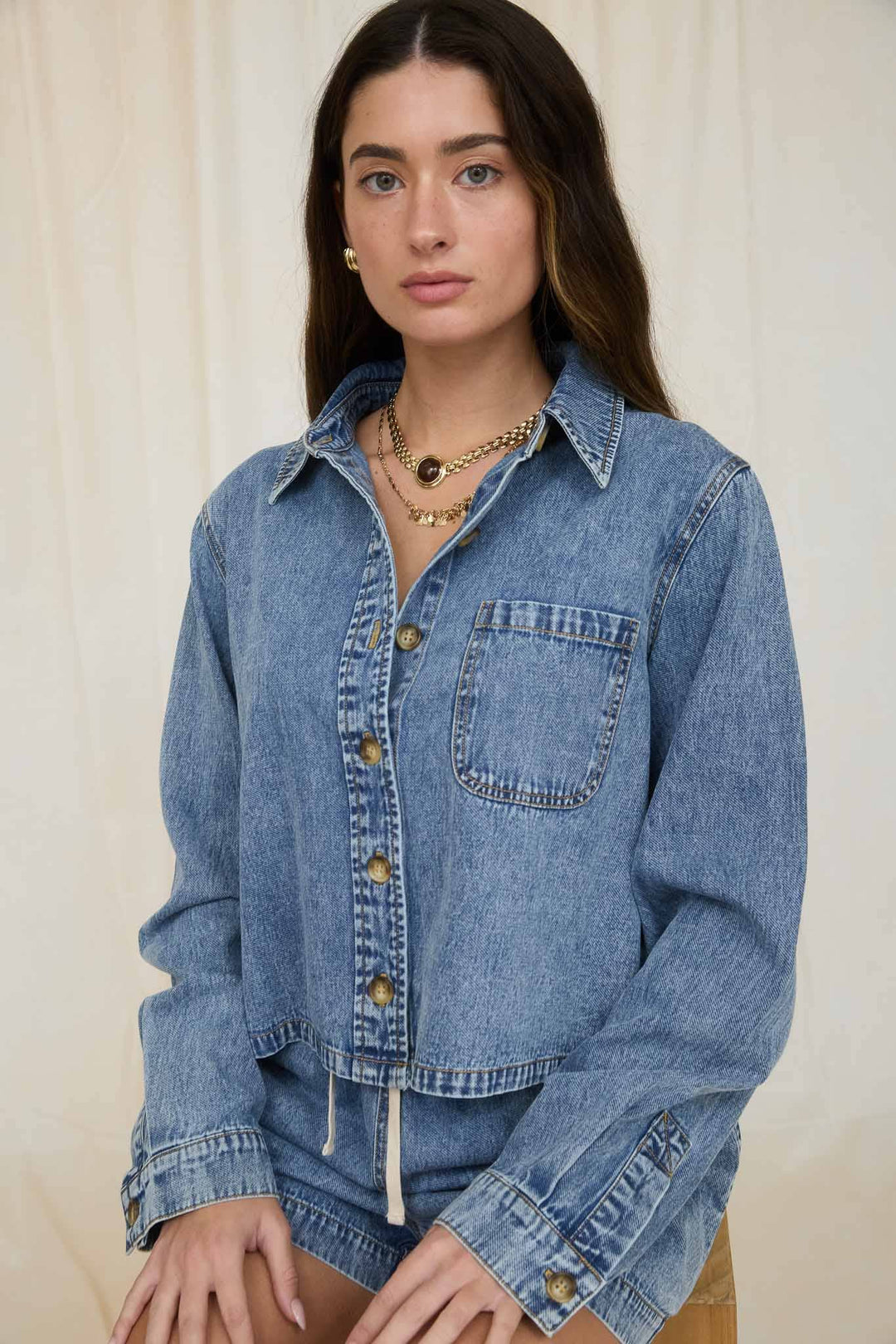 Denim Acid Wash Denim Shirt