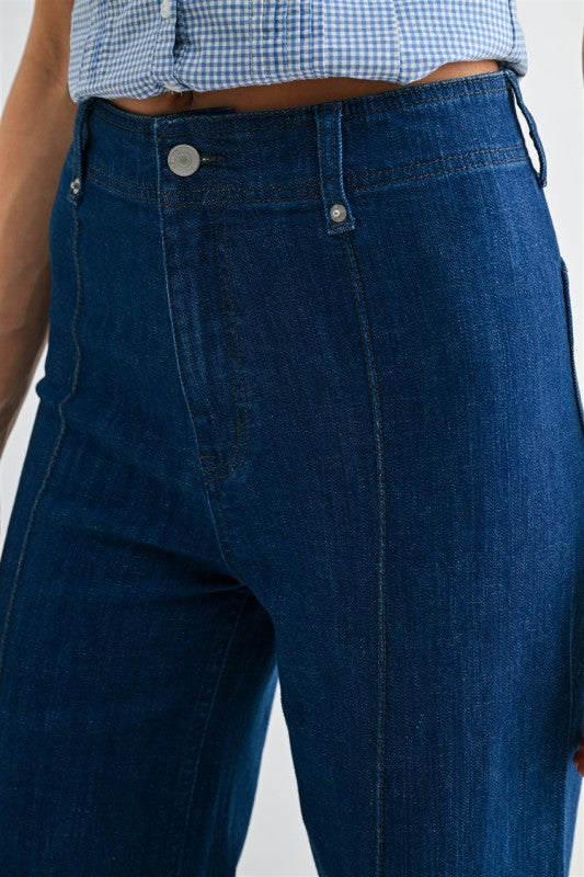 High Rise Wide Leg Ankle Jeans