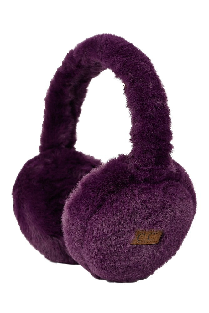 Purple CC Faux Fur Earmuffs