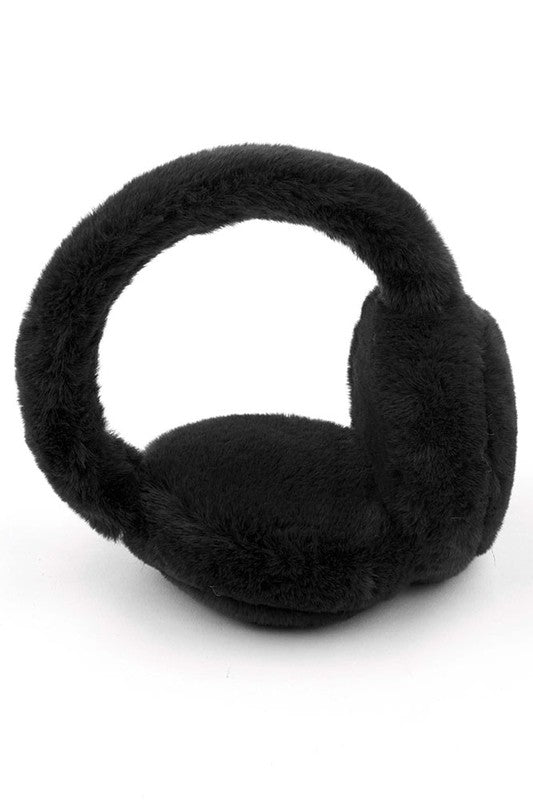 Black CC Faux Fur Earmuffs