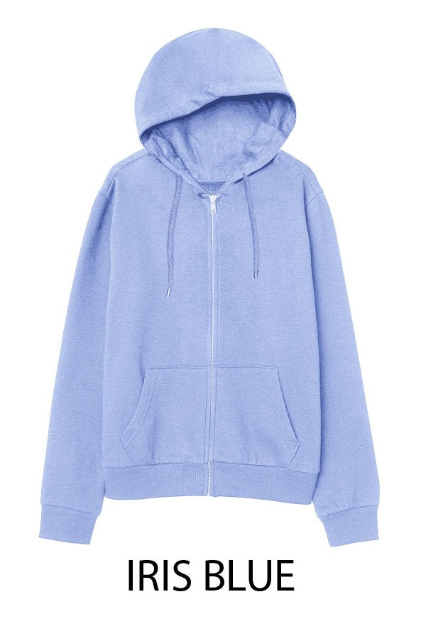 Iris Blue Fleece Zip-Up Hoodie
