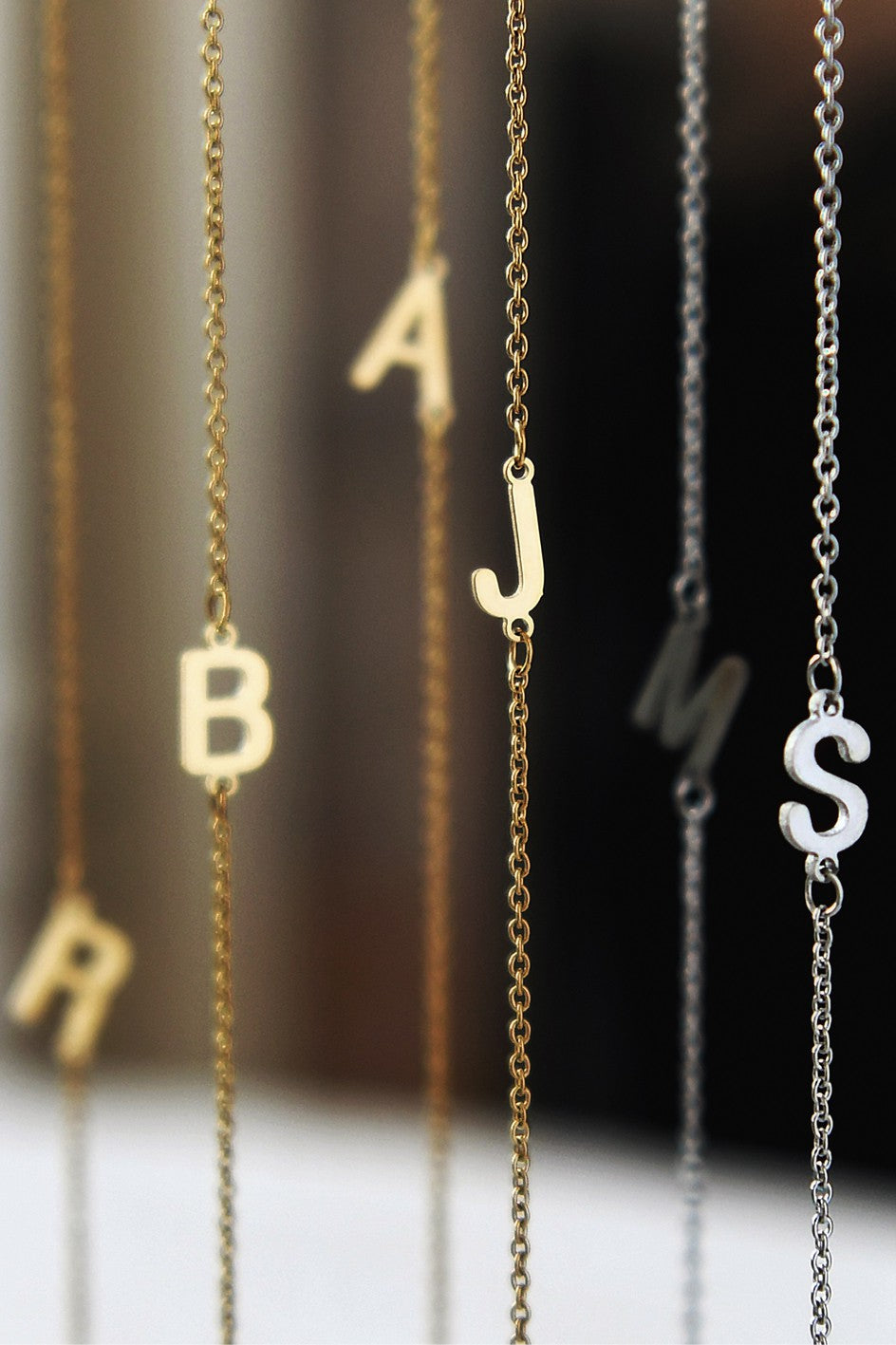 Gold Dainty Initial Necklace