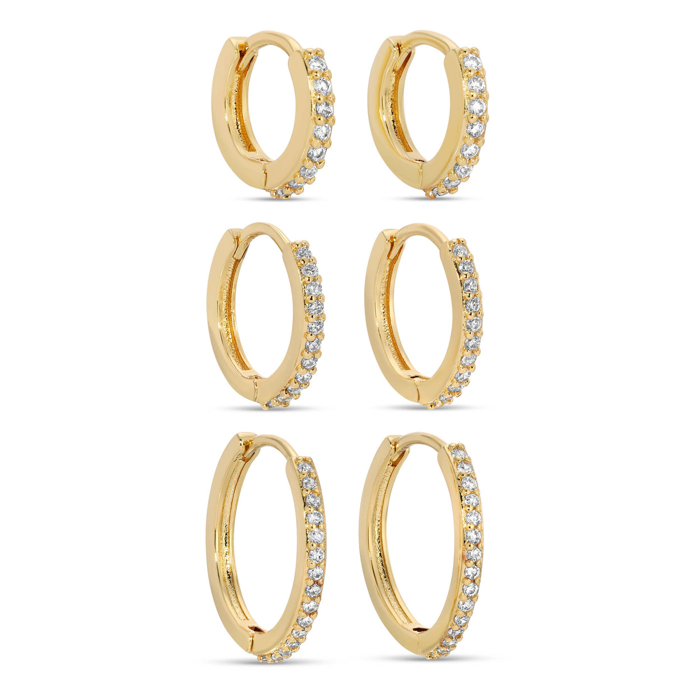 Gold Delicate Pave Huggies