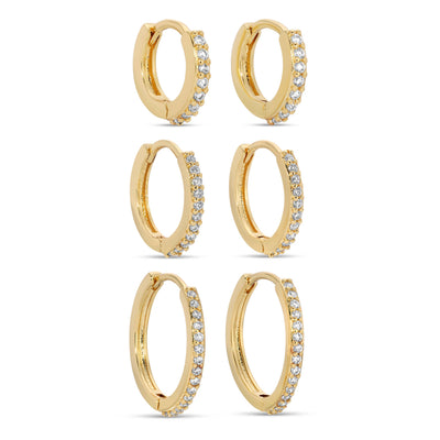 Gold Delicate Pave Huggies