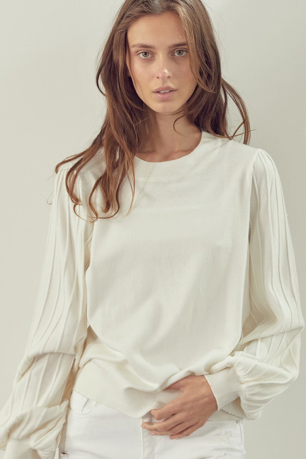 Ivory Classic Texture Pullover