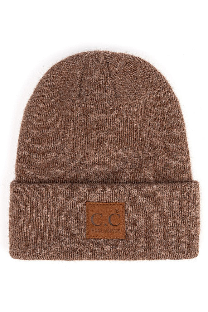 Cacao Solid Knit CC Beanie
