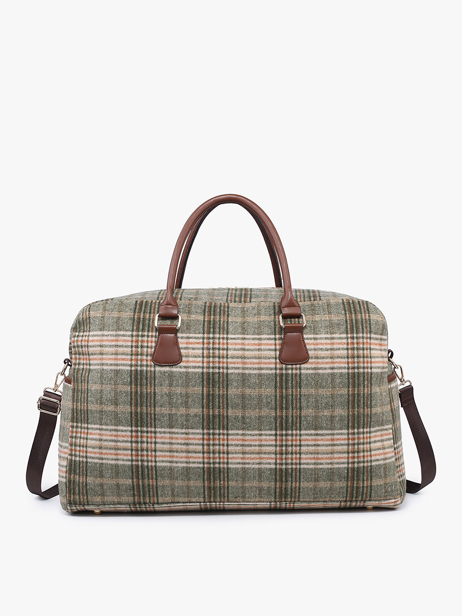 Florence Olive Plaid Weekender Bag