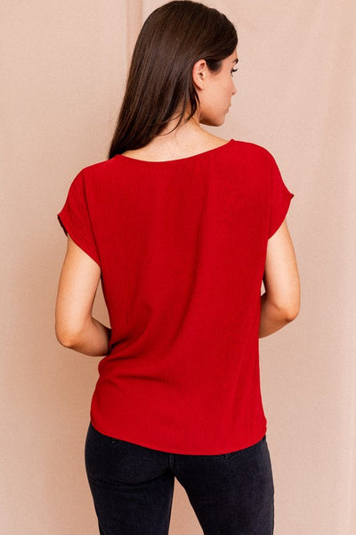 Rust Twist Hem Top