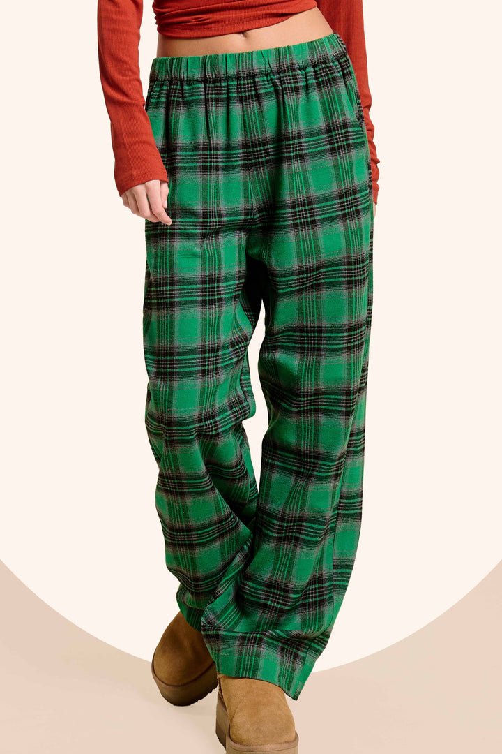 Elf Green Plaid Flannel Lounge Pants