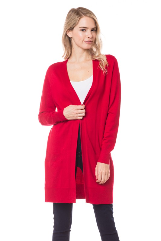 Red Boyfriend Cardigan