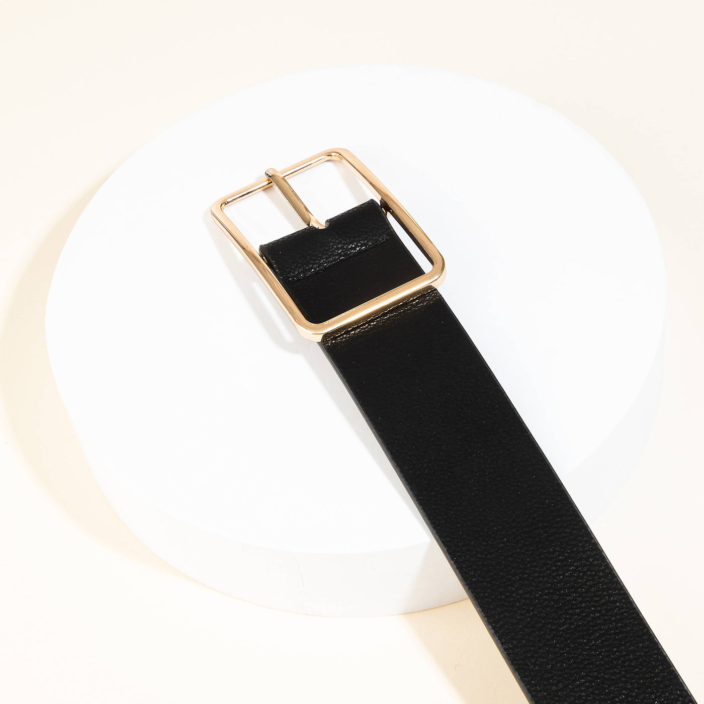 Black Rectangle Cutout Belt