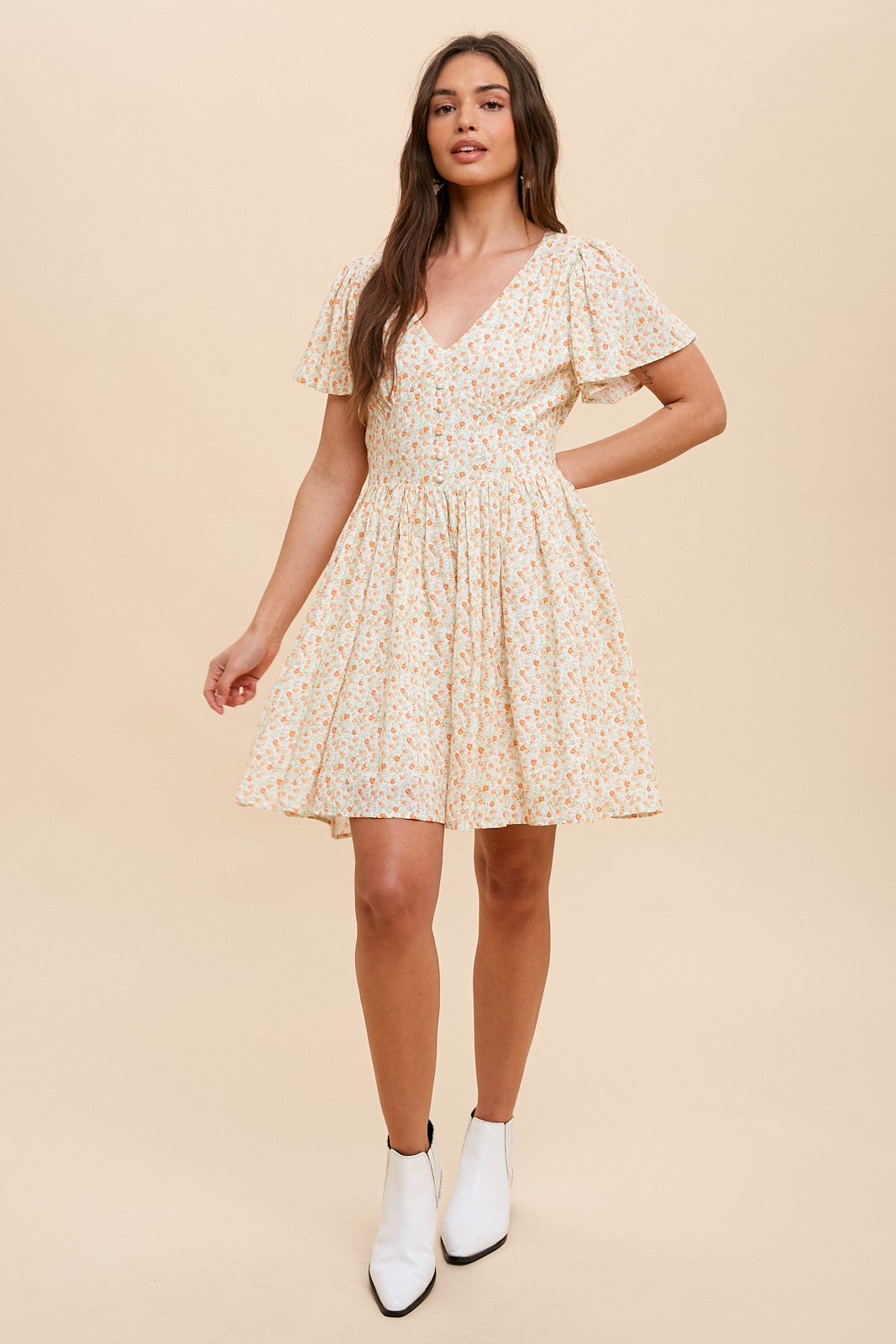 Lily Apricot Mini Dress