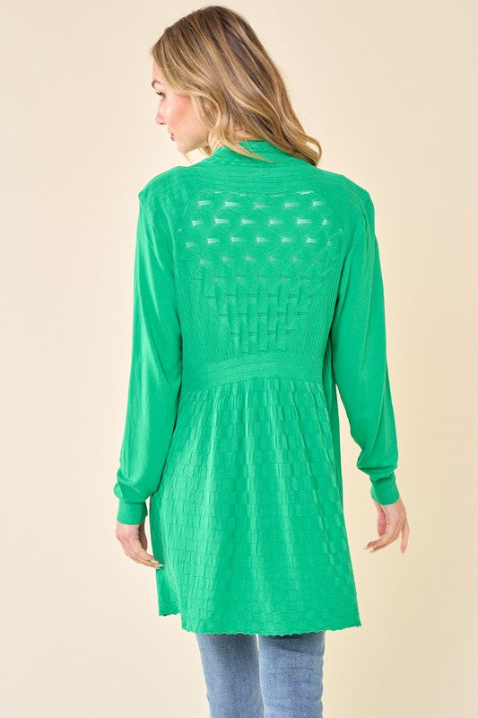 Kelly Green Lightweight Long Sleeve Cardigan