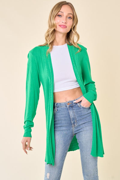 Kelly Green Lightweight Long Sleeve Cardigan