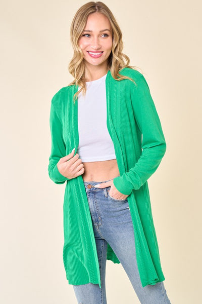 Kelly Green Lightweight Long Sleeve Cardigan