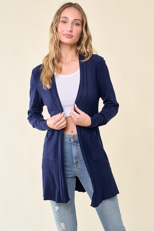 Navy Lightweight Long Sleeve Cardigan
