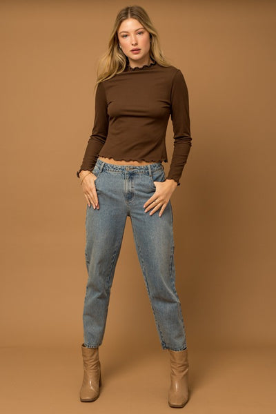 Brown Long Sleeve Merrow Top