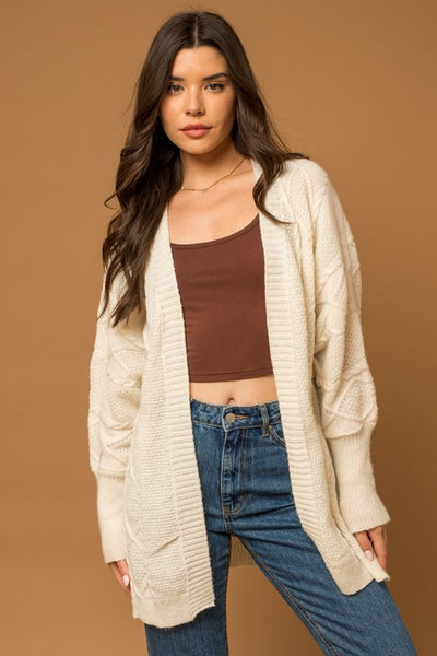 Cream Cable Knit Cardigan