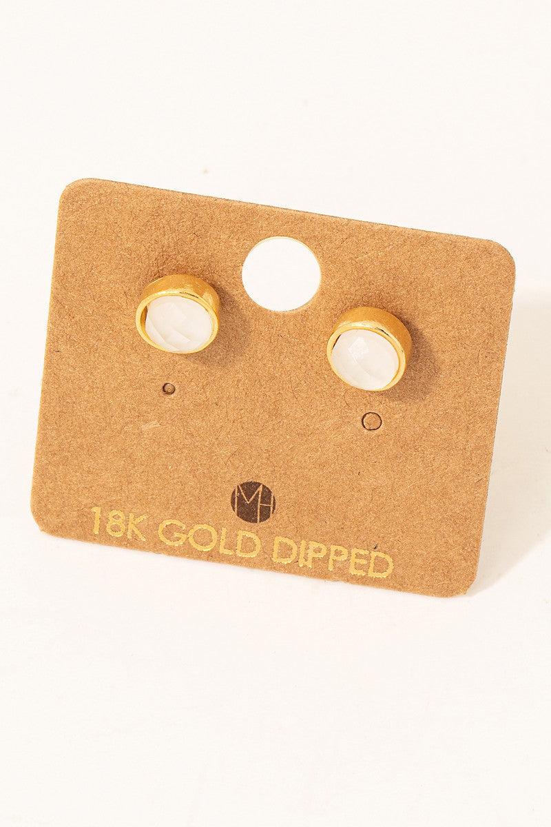 Gold Mini Round Stud Earrings