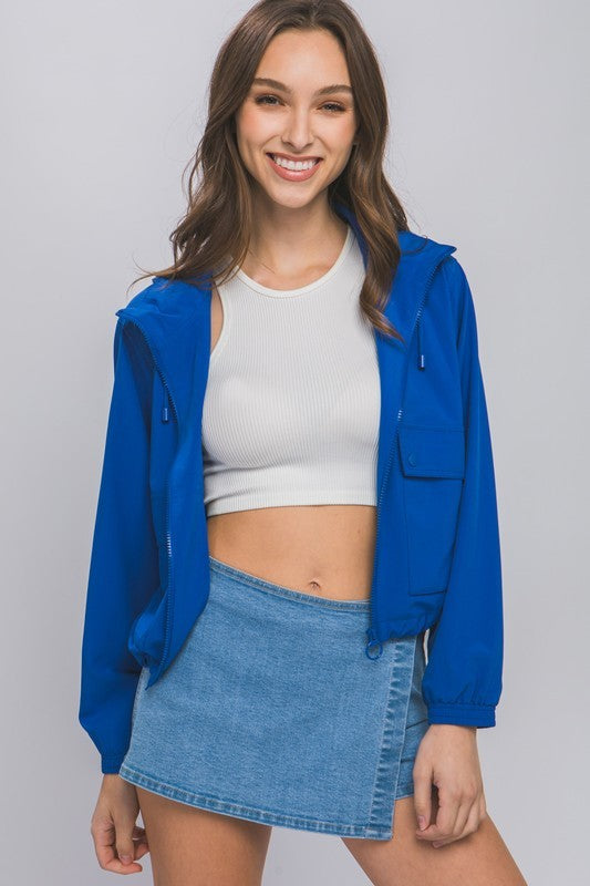 Azure Zip Up Windbreaker