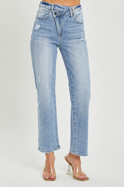 Risen High Rise Crossover Tapered Jeans