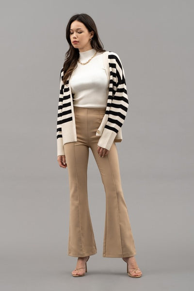 Ivory Striped Cardigan