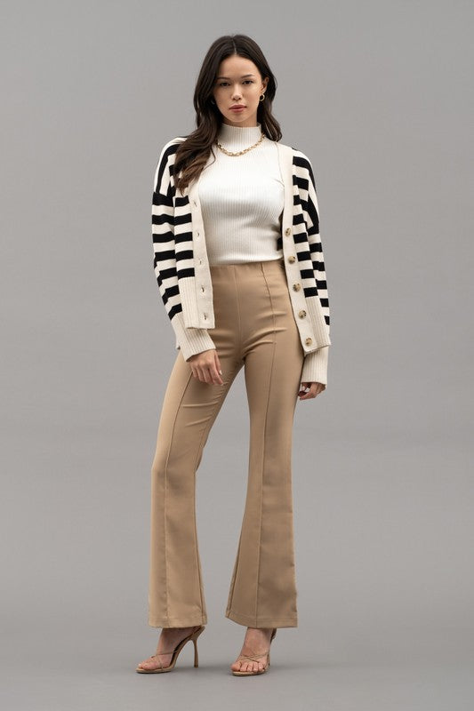 Ivory Striped Cardigan