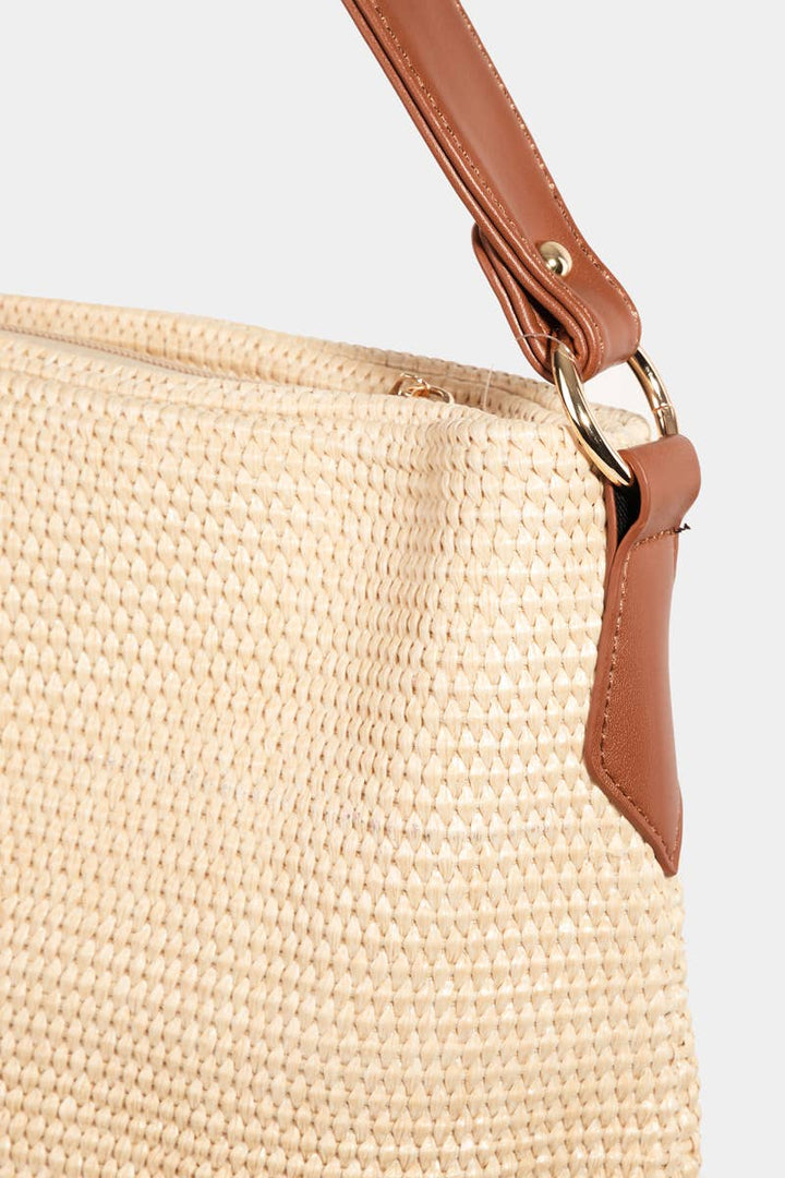 Brown Braided Square Shoulder Bag