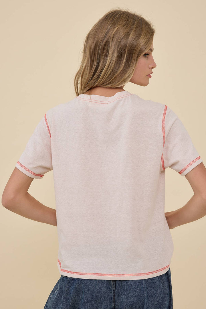 Western Boots Embroidered Contrast Tee