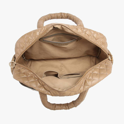 Mills Tan Quilted Weekender