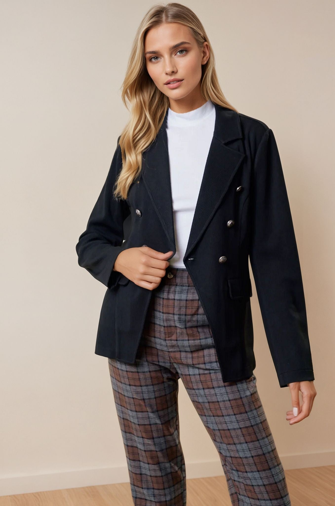 Black Double Breast Blazer