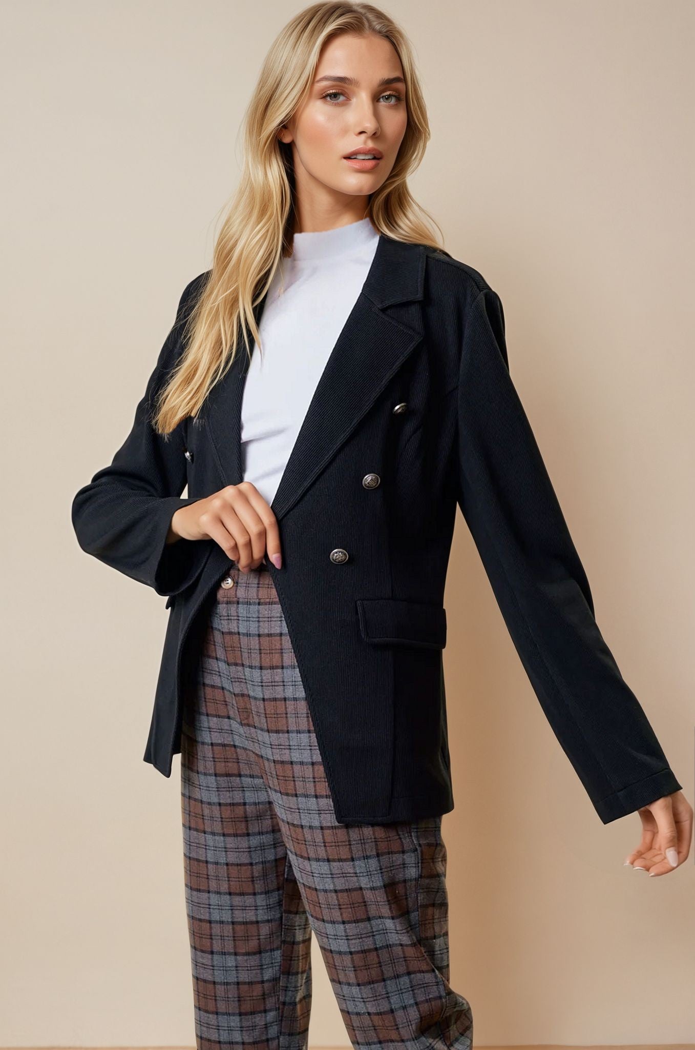 Black Double Breast Blazer