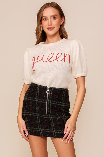 Queen Sweater Knit Top