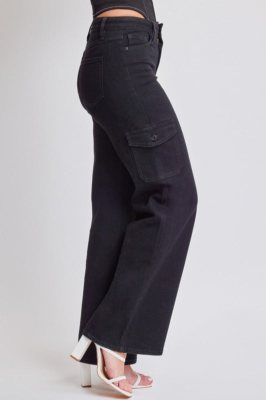 Black Wide Leg Cargo Jeans