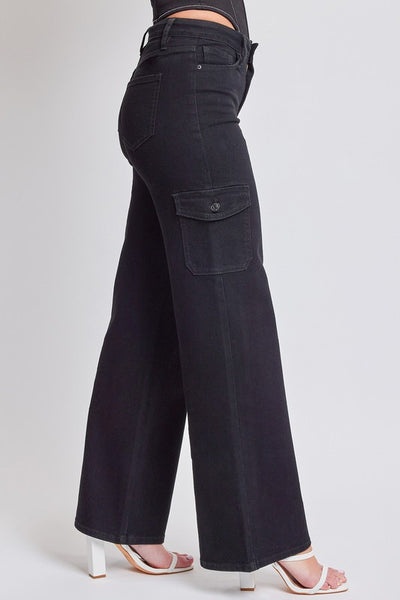 Black Wide Leg Cargo Jeans